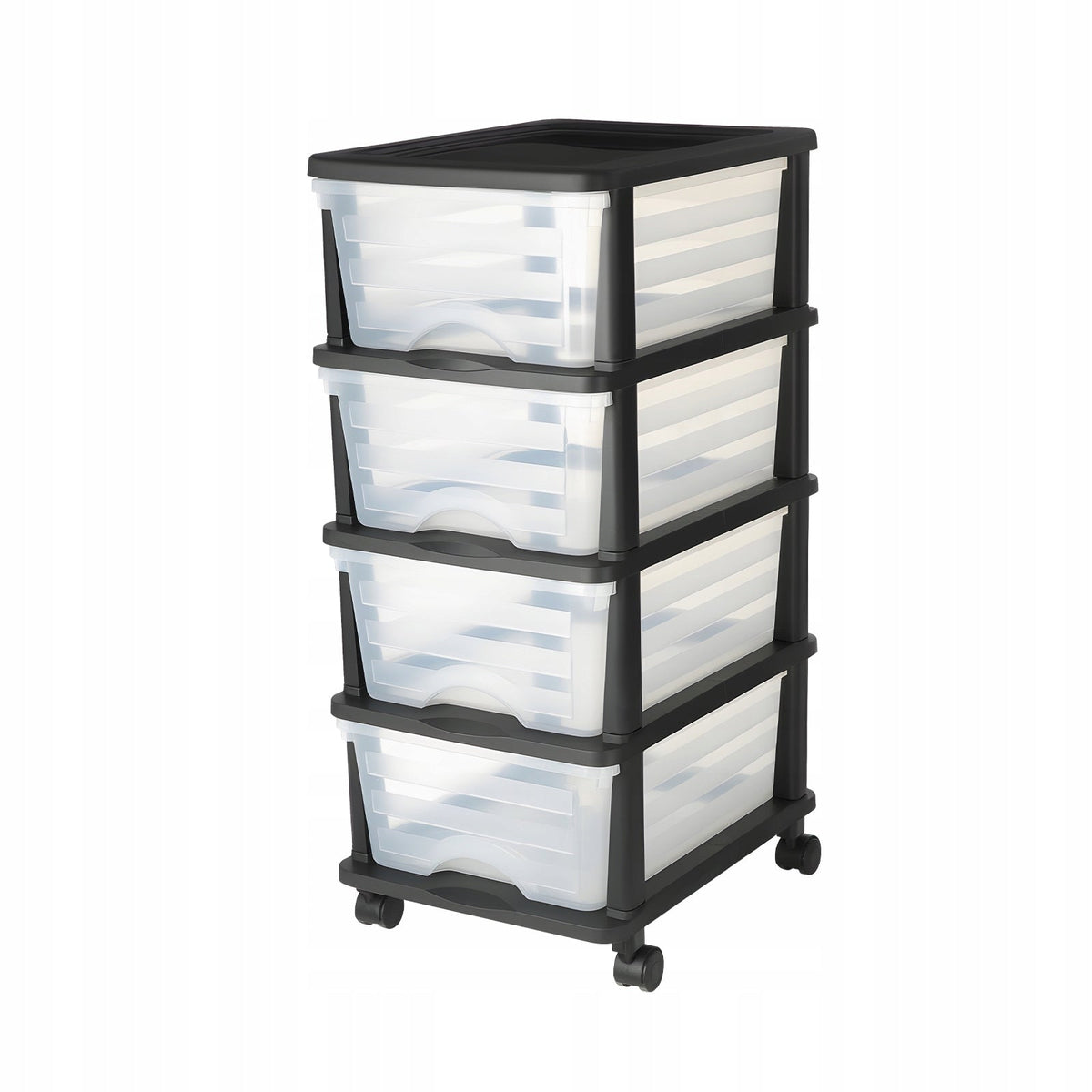 VEVOR CART WITH DRAWERS 4 DRAWERS 17L PLASTIC CABINET ON WHEELS STRONG