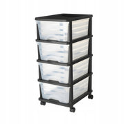 VEVOR CART WITH DRAWERS 4 DRAWERS 17L PLASTIC CABINET ON WHEELS STRONG
