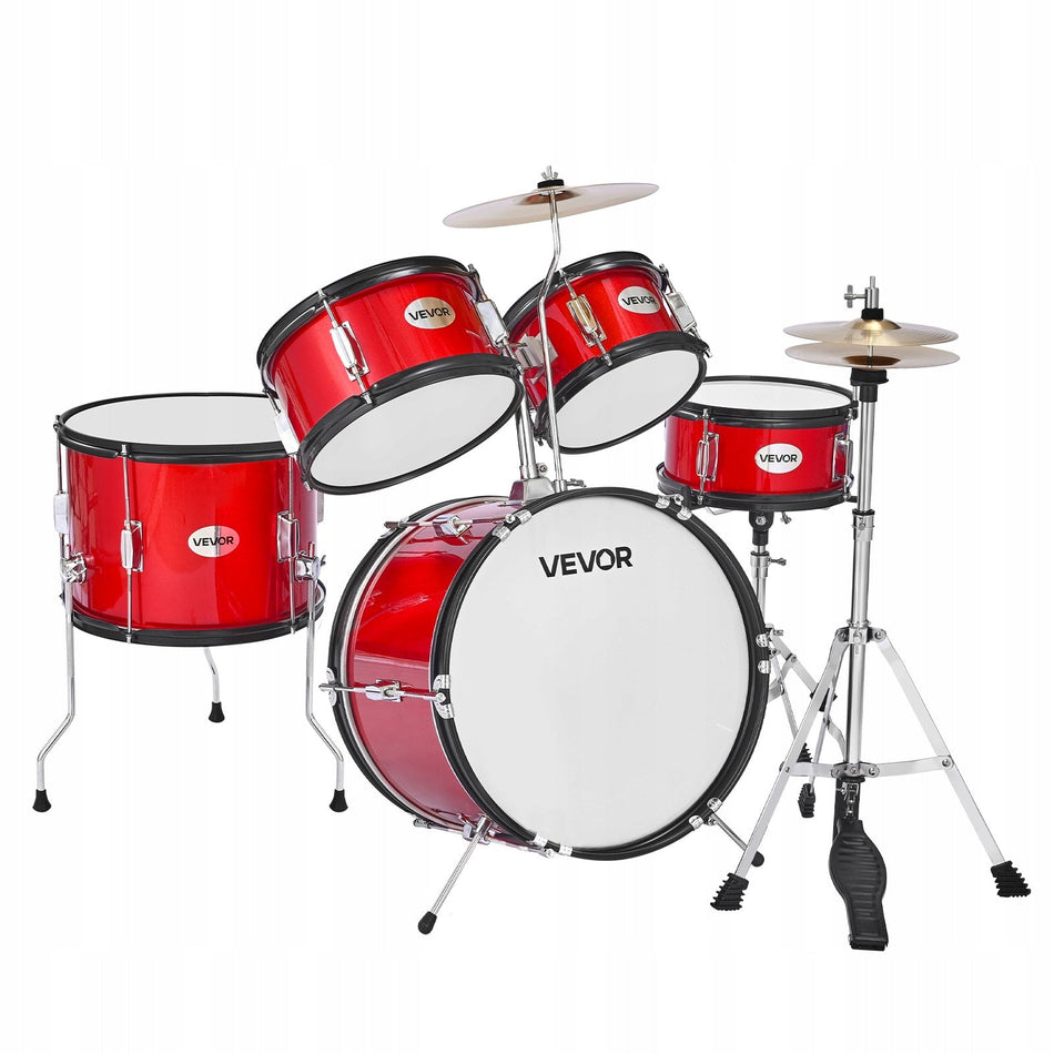VEVOR 5-PIECE DRUM KIT FOR BEGINNERS ADJUSTABLE THRONE