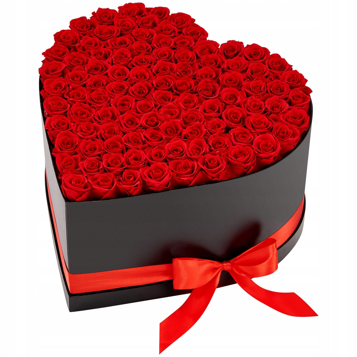 VEVOR 100 EVERLASTING ROSES IN HEART BOX ROMANTIC GIFT RED BOUQUET