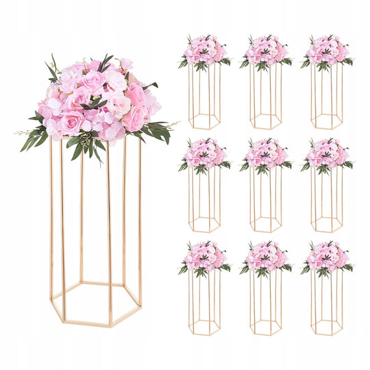 VEVOR Wedding Flower Stand 10pcs 290x250x600mm Gold Solid Set