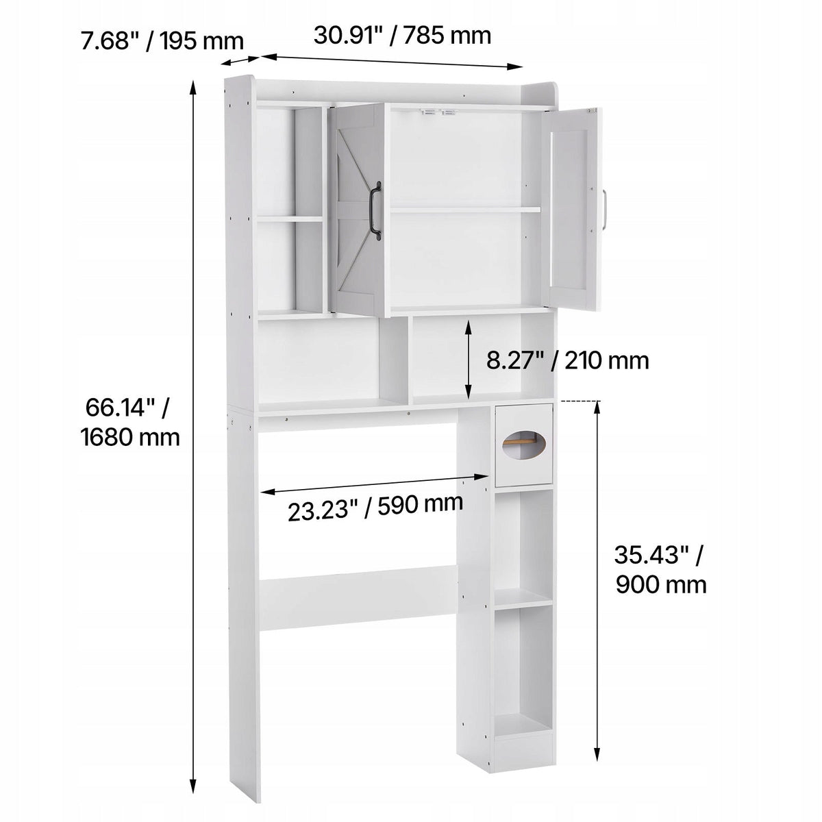 VEVOR BATHROOM CABINET WITH DOUBLE DOORS AND ADJUSTABLE SHELF STRONG