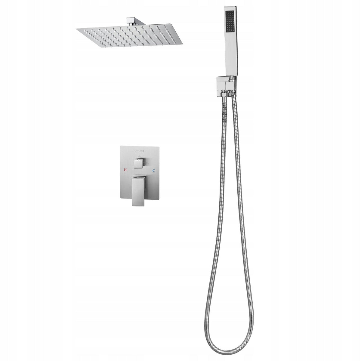 VEVOR PROFESSIONAL SHOWER FAUCET WITH 12-INCH SQUARE RAIN SHOWER HEAD