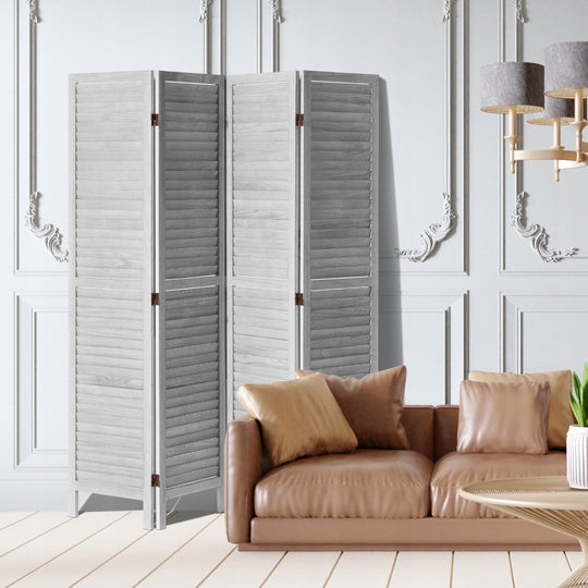 VEVOR PREMIUM 4-PANEL WOOD ROOM DIVIDER 360 FOLDABLE WHITE