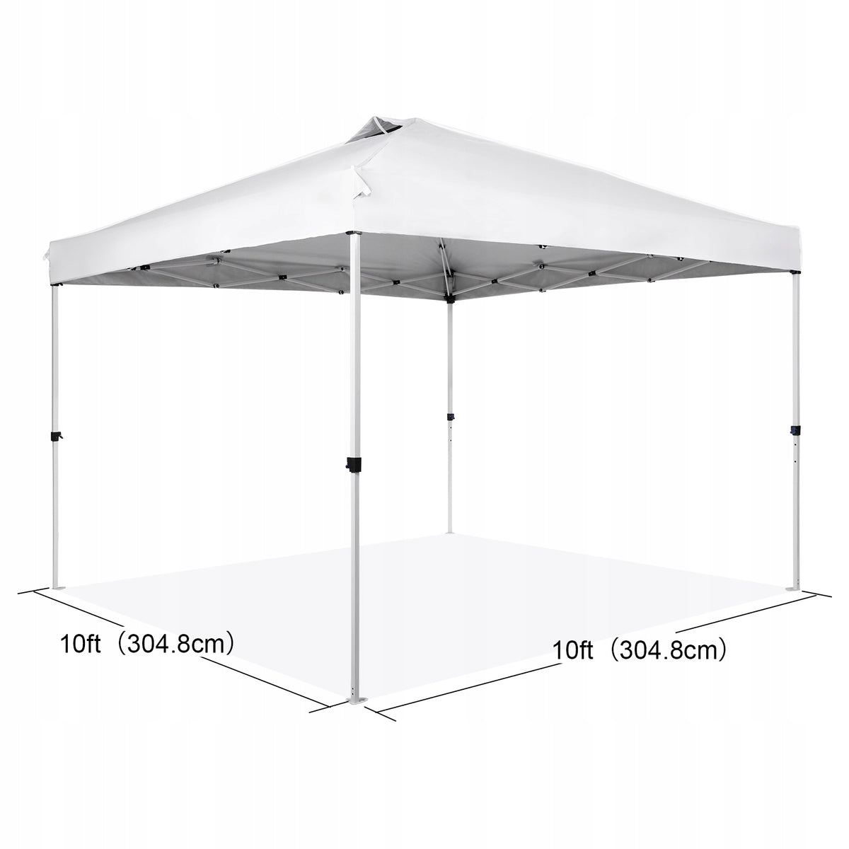 VEVOR FOLDABLE GARDEN GAZEBO 304X304 CM WHITE STEEL FRAME 250D PU