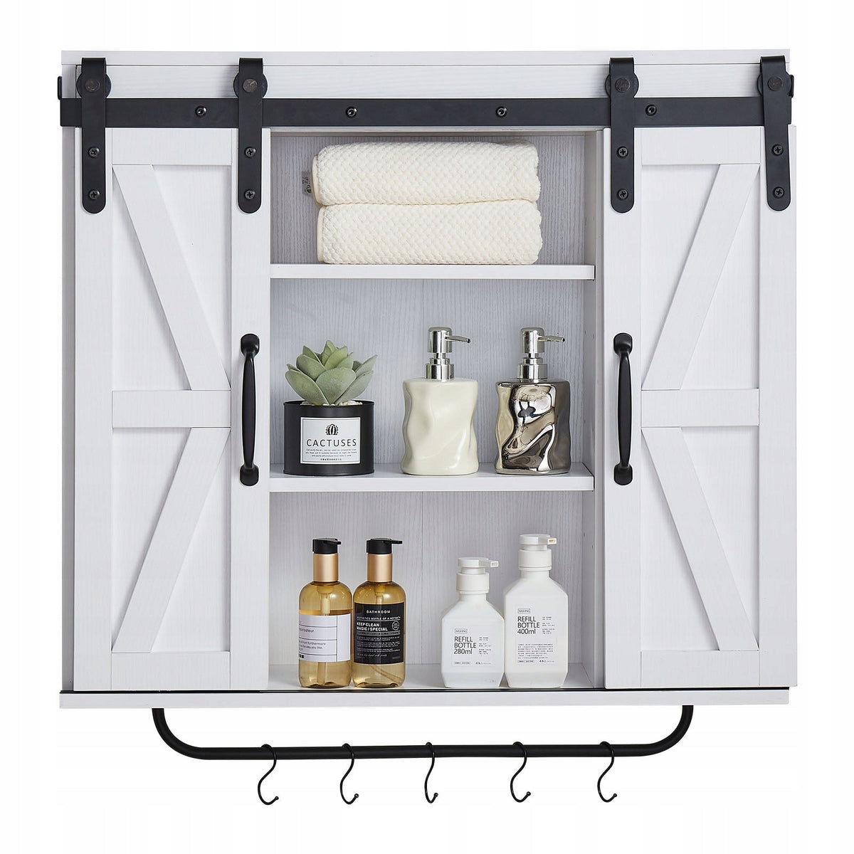 VEVOR Bathroom Cabinet with 2 Sliding Doors and Adjustable Shelves