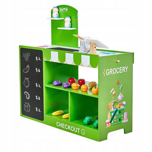 VEVOR WOODEN GROCERY STORE PLAY SET 35 PREMIUM PIECES