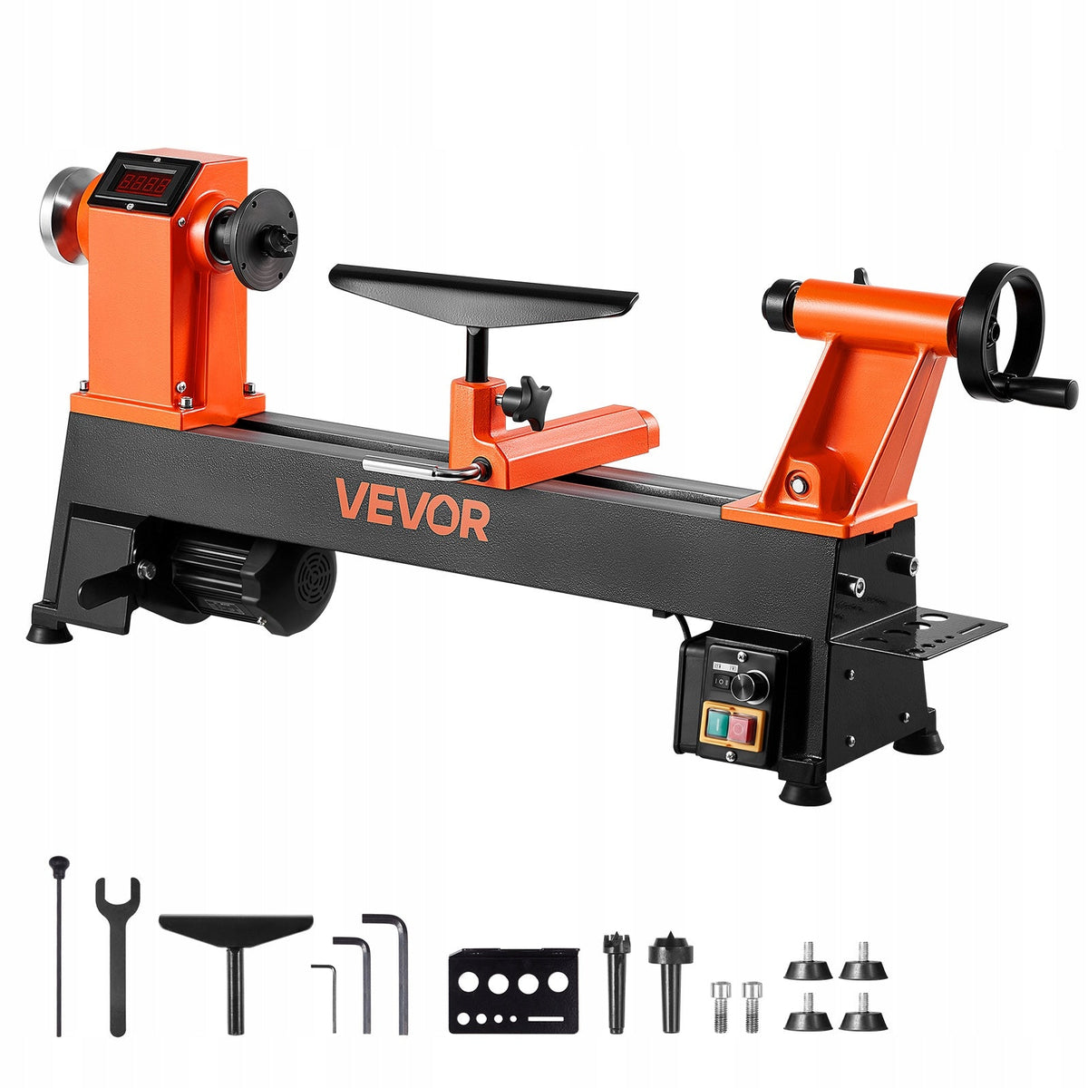 VEVOR WOOD LATHE 1 HP 750W VARIABLE SPEED 0-3800 RPM CAST IRON