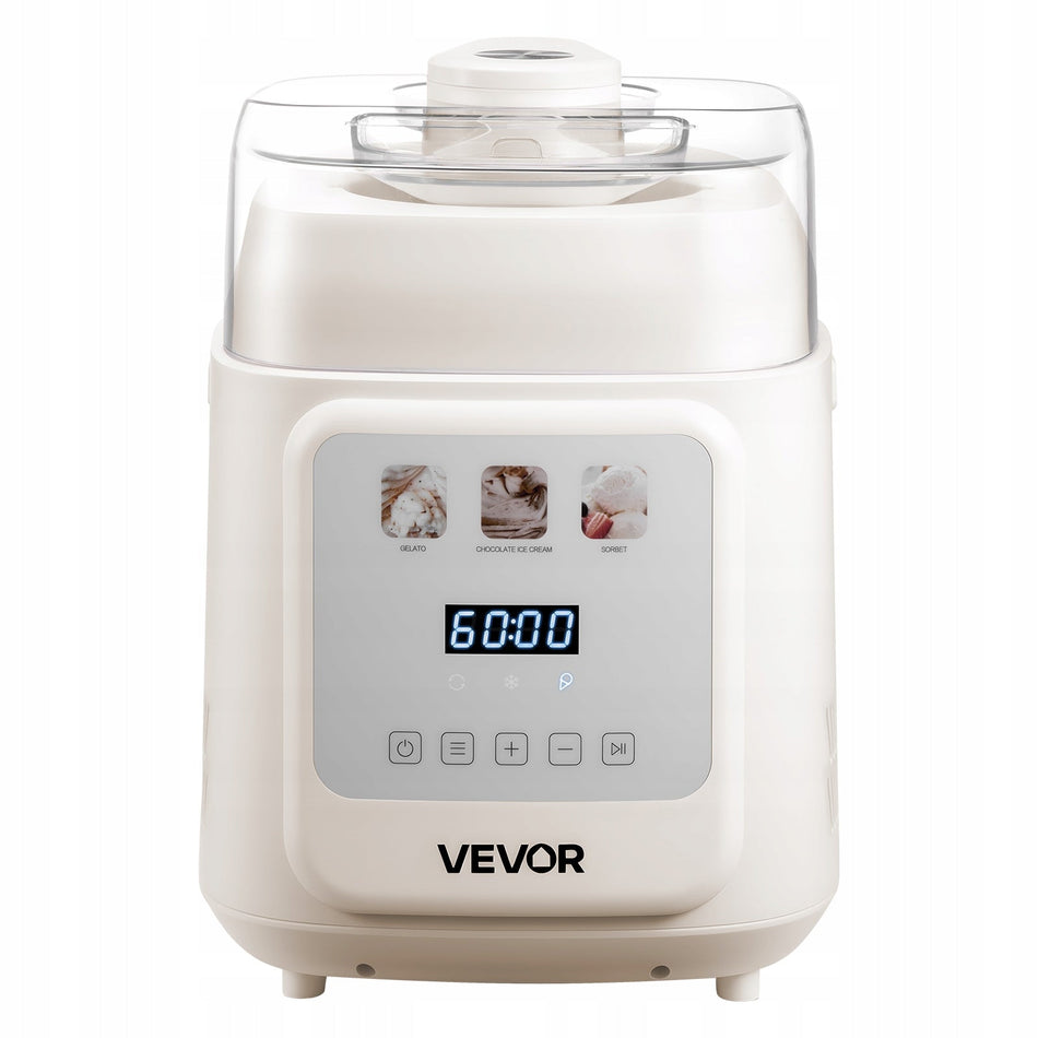 VEVOR 1L AUTOMATIC ICE CREAM MAKER WITH BUILT-IN COMPRESSOR 4 MODES