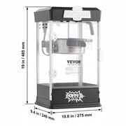 PROFESSIONAL POPCORN MACHINE VEVOR 480W BLACK 4OZ ACCESSORY SET