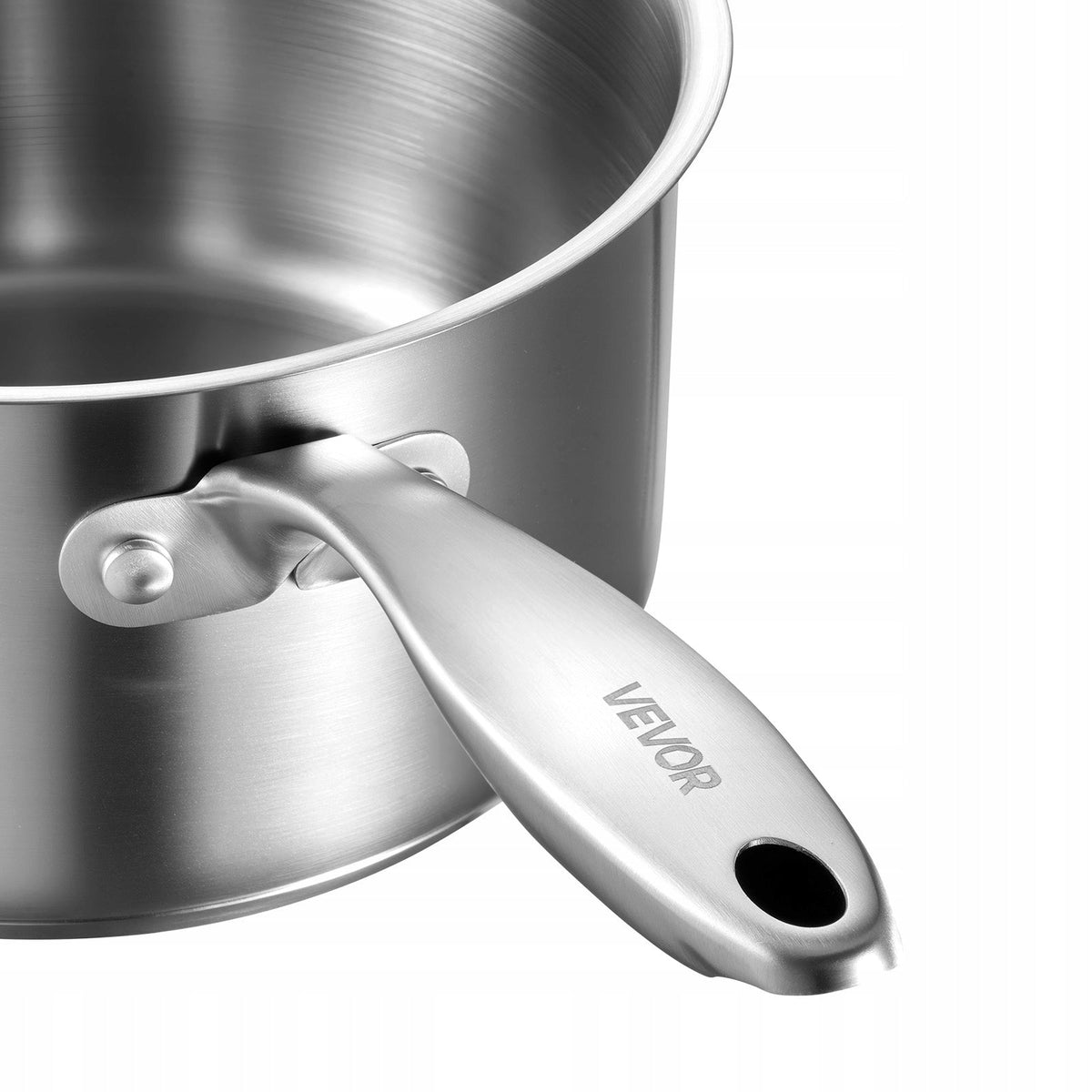 VEVOR 2.37L STAINLESS STEEL POT WITH GLASS LID AND STEAMER INSERT