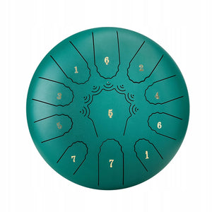 VEVOR STEEL TONGUE DRUM 10-INCH 11-TONE C-MAJOR GREEN MEDITATION GIFT
