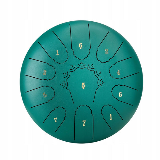 VEVOR STEEL TONGUE DRUM 10-INCH 11-TONE C-MAJOR GREEN MEDITATION GIFT