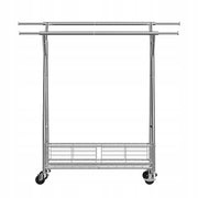 VEVOR CLOTHES RACK ON WHEELS 2 BARS BASKET ADJUSTABLE STRONG