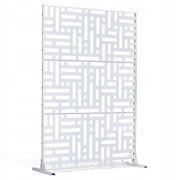 VEVOR SCREEN 120X50.8X193 CM FREESTANDING METAL ROOM DIVIDER WHITE