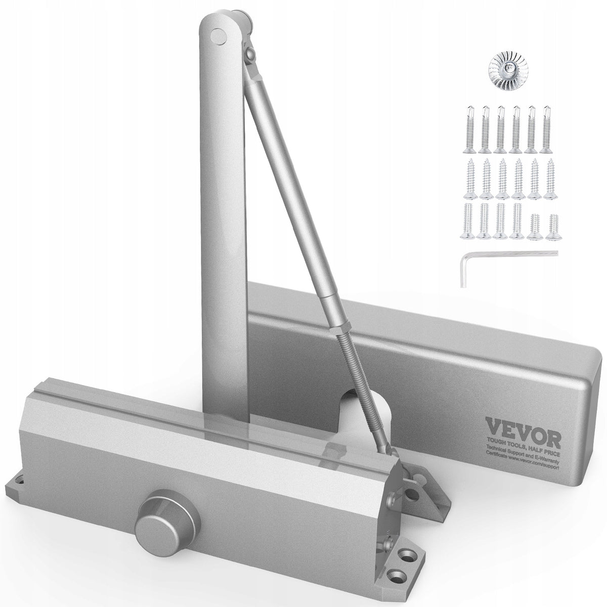 AUTOMATIC DOOR CLOSER VEVOR HYDRAULIC 120KG STRONG SOLID SILVER