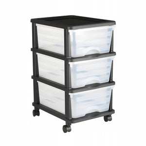 VEVOR TROLLEY WITH 3 DRAWERS PLASTIC ORGANIZER ON WHEELS 17L CABINET
