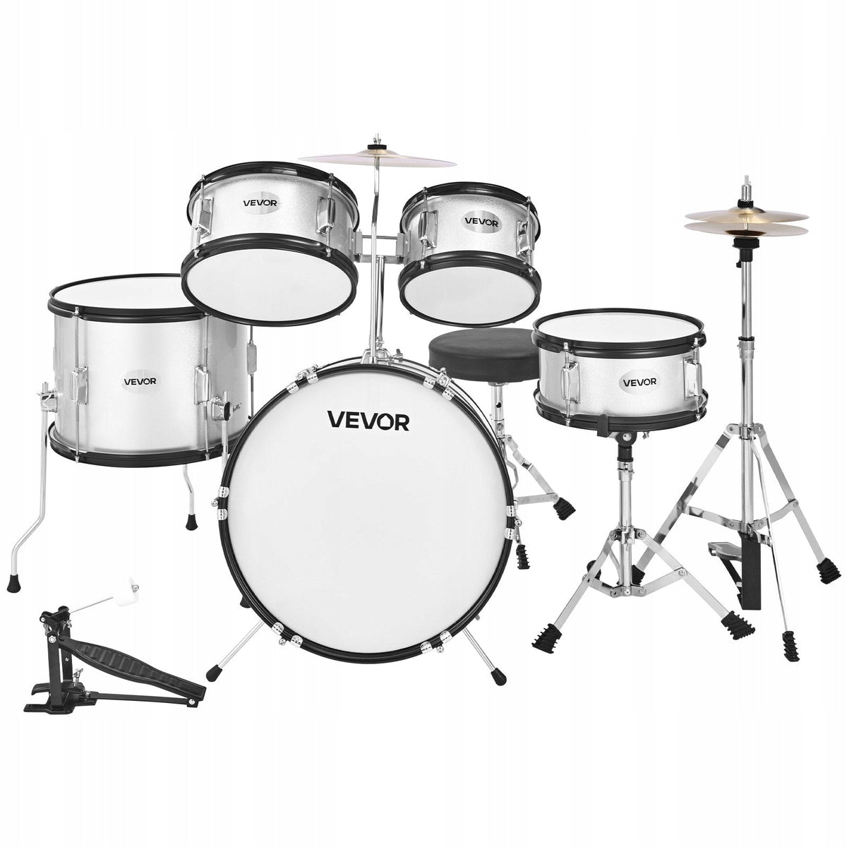 VEVOR 5-PIECE DRUM SET 16 INCHES ADJUSTABLE THRONE DRUMSTICKS