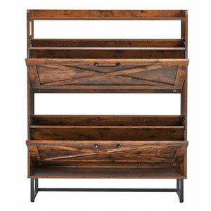 VEVOR SHOE CABINET WITH 2 DOORS BROWN STRONG PROTECTION AGAINST
