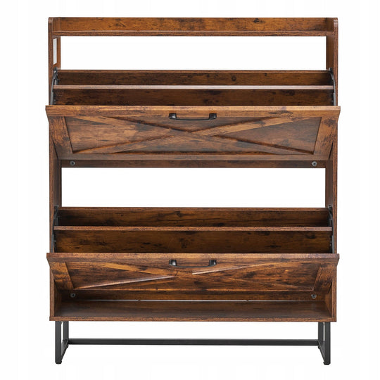 VEVOR SHOE CABINET WITH 2 DOORS BROWN STRONG PROTECTION AGAINST
