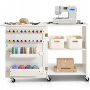 VEVOR FOLDING SEWING TABLE MULTIFUNCTIONAL MACHINE TABLE WITH WHEELS