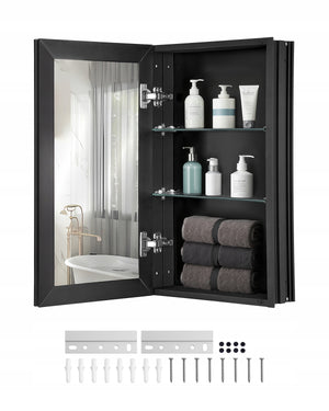 VEVOR PROFESSIONAL MEDICINE CABINET WITH MIRROR 355X135X610 MM ALUMINUM