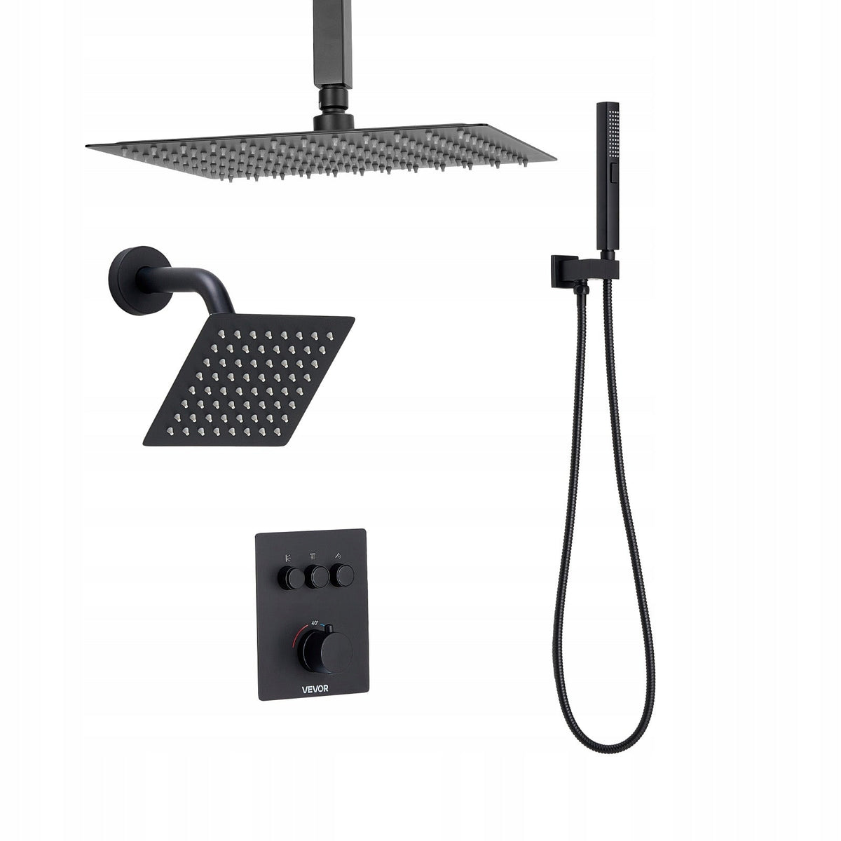 VEVOR PROFESSIONAL SHOWER KIT 12-INCH RAINFALL 6-INCH HEAD