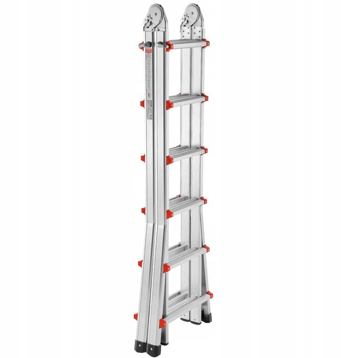 VEVOR A-FRAME TELESCOPING LADDER 20.5FT COMPACT STURDY ALUMINUM 330LB