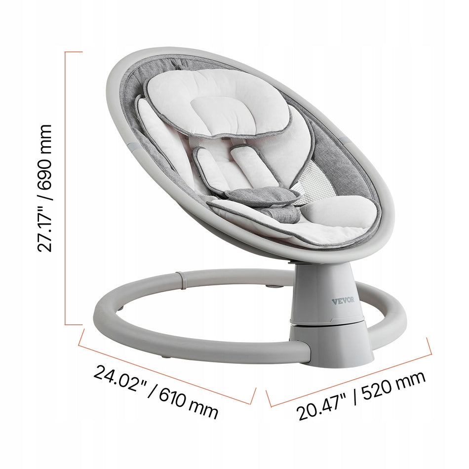 VEVOR 5-SPEED PORTABLE SWING WITH REMOTE CONTROL FOR INFANTS