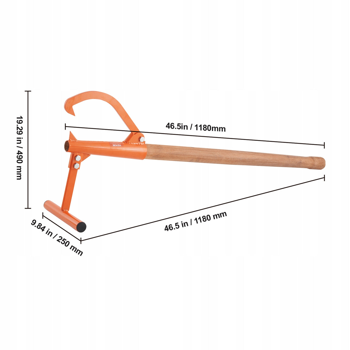 VEVOR 1180 MM FELLING LEVER WOODEN HANDLE STRONG ADJUSTABLE HOOK