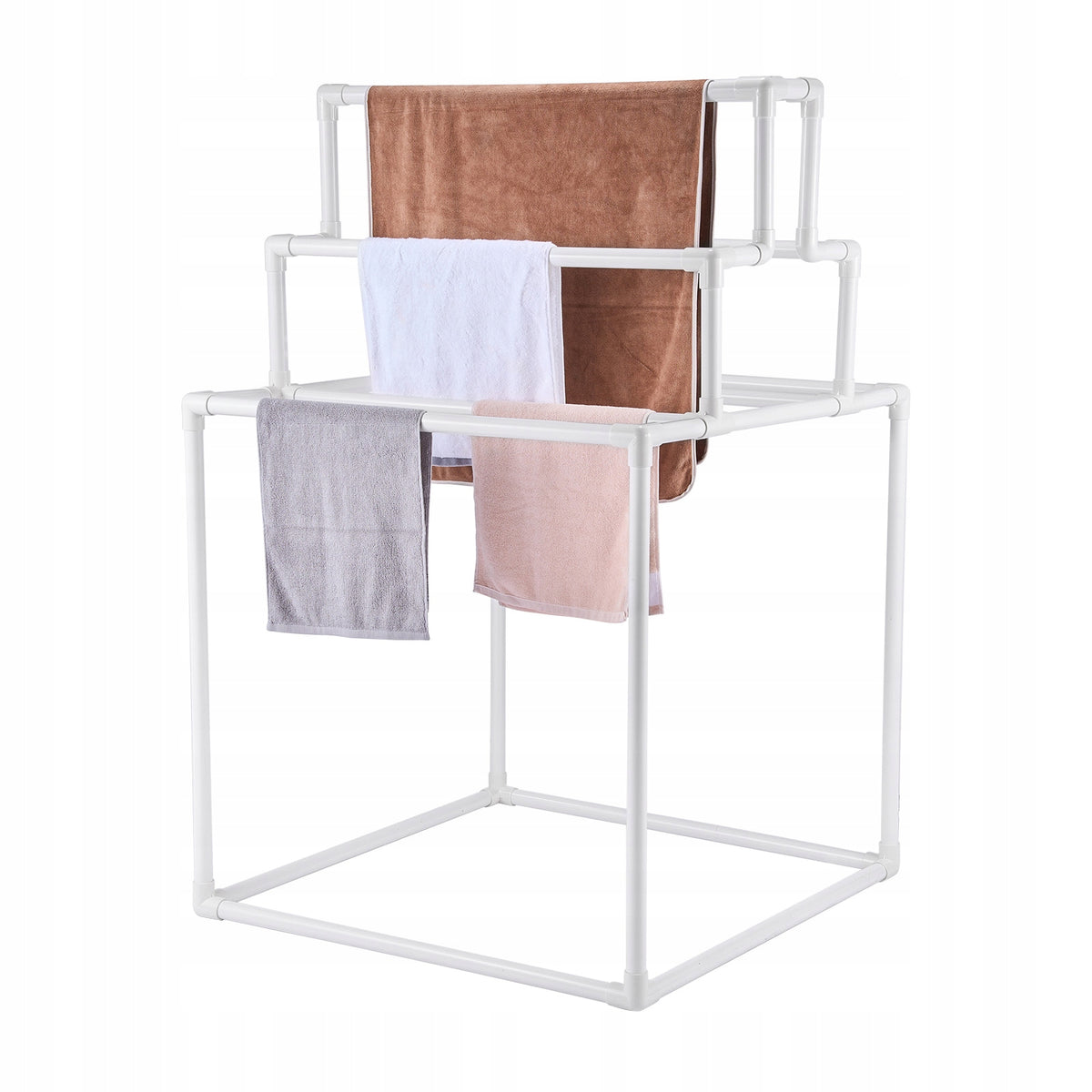 TOWEL RACK VEVOR PVC 8 BARS STURDY FOR OUTDOOR AND POOL