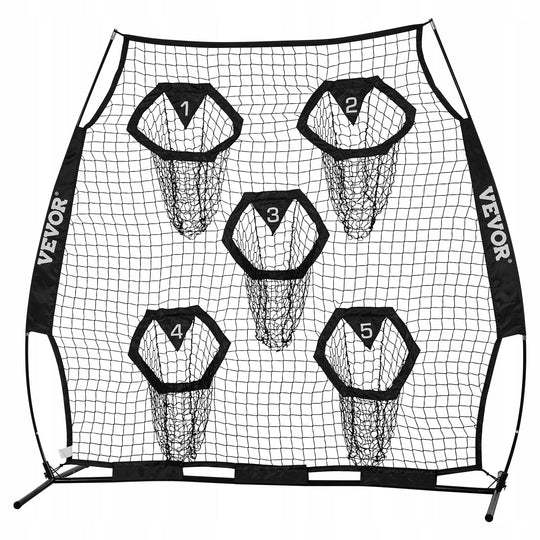 VEVOR FOOTBALL COACH THROWING NET 208X91X189 CM 5 POCKETS