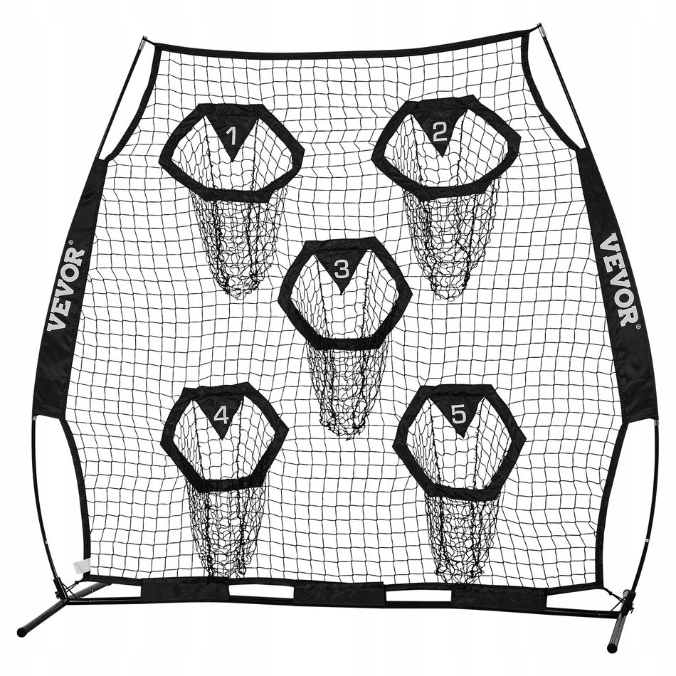 VEVOR FOOTBALL COACH THROWING NET 208X91X189 CM 5 POCKETS