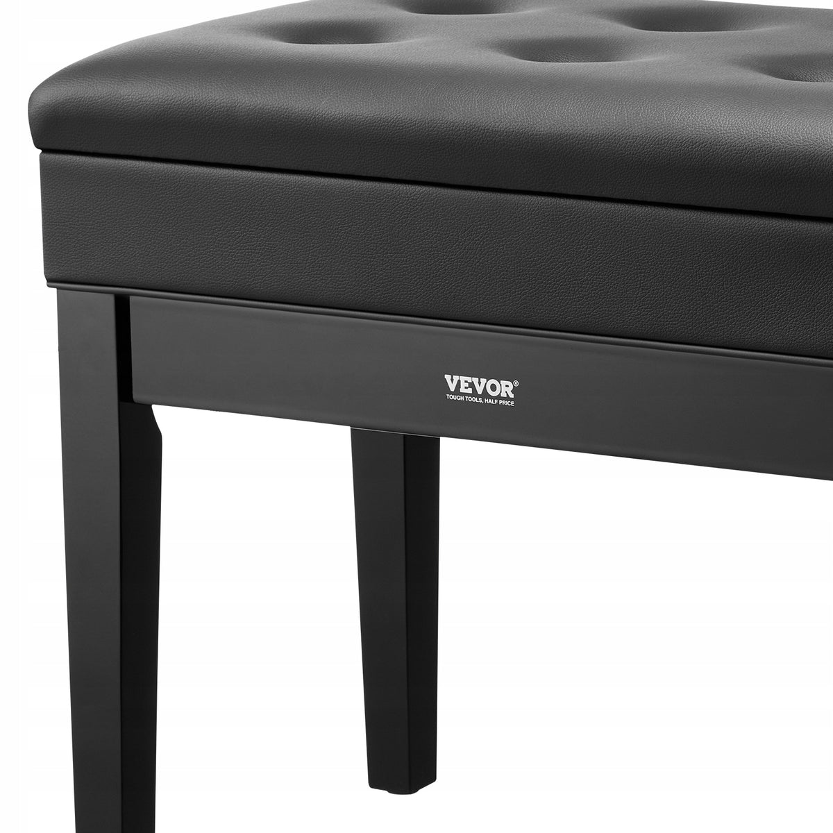 VEVOR ADJUSTABLE PIANO BENCH WITH STORAGE AND CUSHION 56X34X49 CM