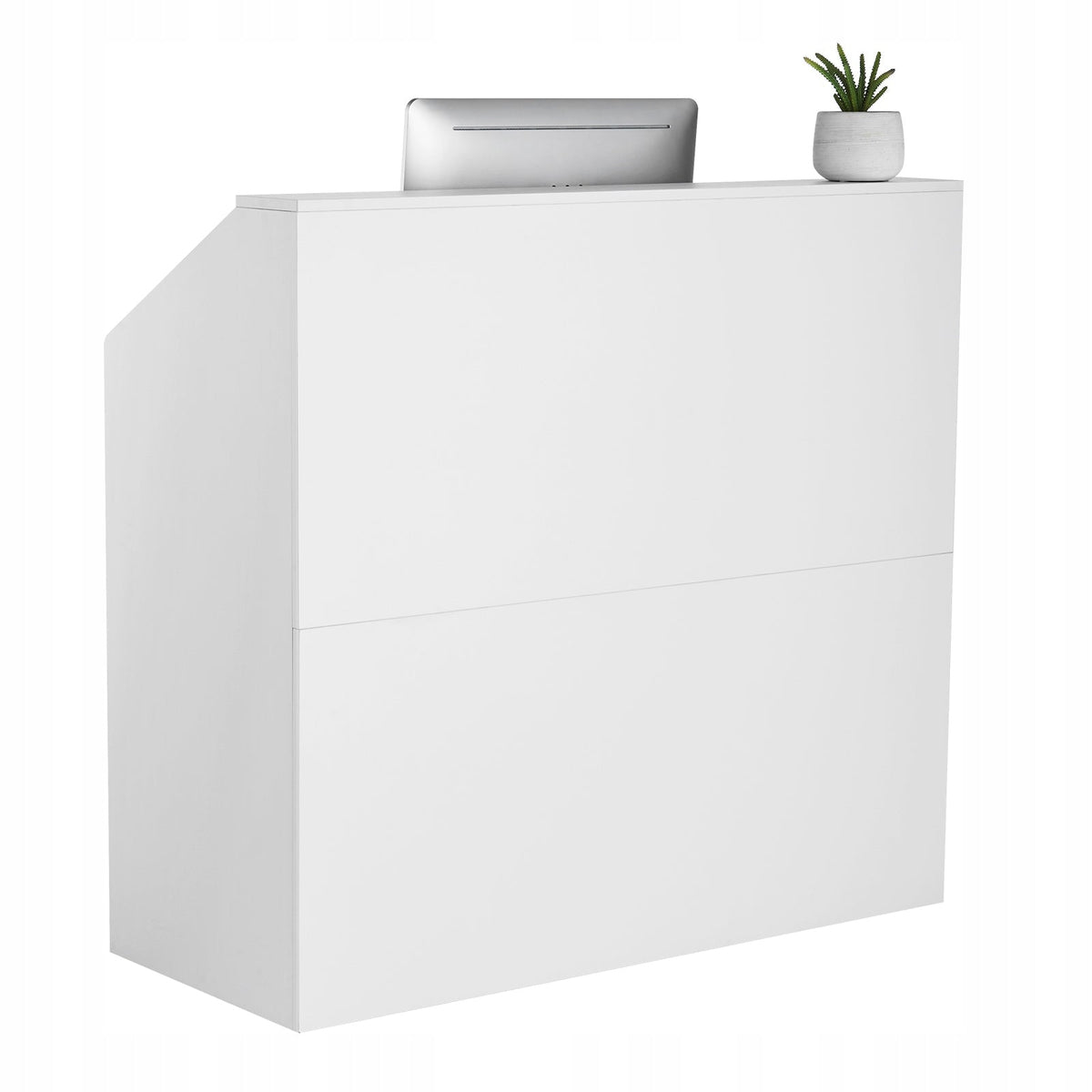 VEVOR PROFESSIONAL RECEPTION DESK WHITE MDF CASH WRAP COUNTER 118X50X111 CM