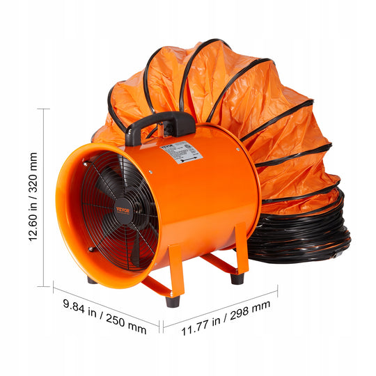 VEVOR 145W CONSTRUCTION FAN INDUSTRIAL BLOWER 1020CFM 5M HOSE