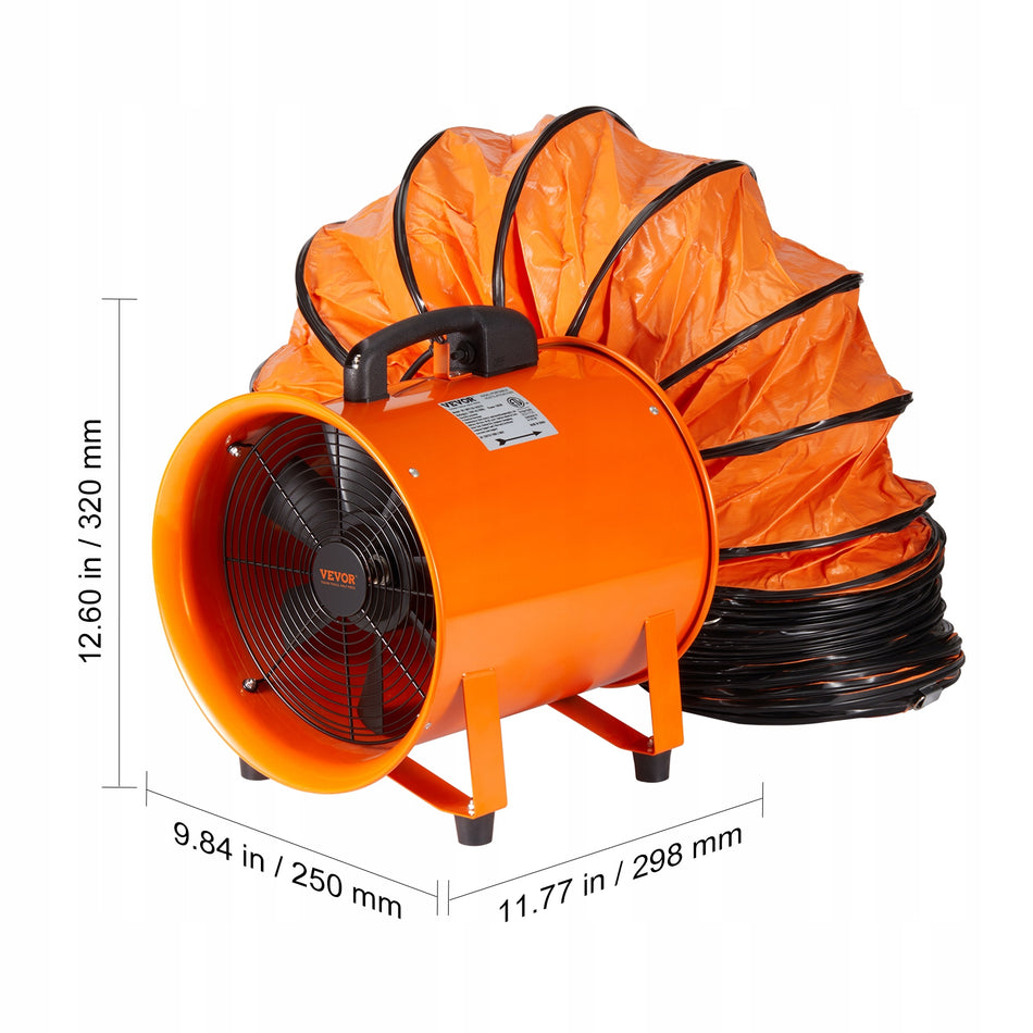 VEVOR 145W CONSTRUCTION FAN INDUSTRIAL BLOWER 1020CFM 5M HOSE