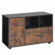 VEVOR WOODEN MOBILE OFFICE FILING CABINET WITH OPEN SHELVES
