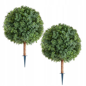 VEVOR ARTIFICIAL BOXWOOD BALL WITH SPIKE, 2 PACK, DURABLE AND REALISTIC