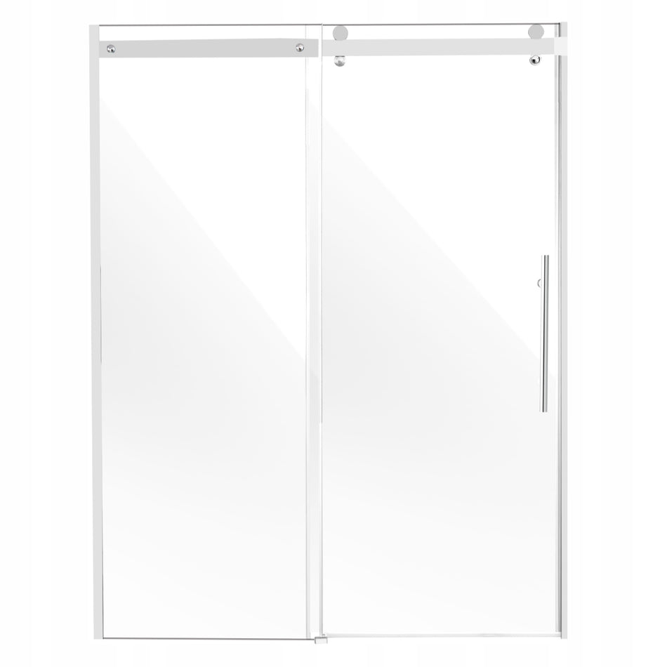 VEVOR FRAMELESS SLIDING SHOWER DOOR 8MM TEMPERED GLASS CHROME