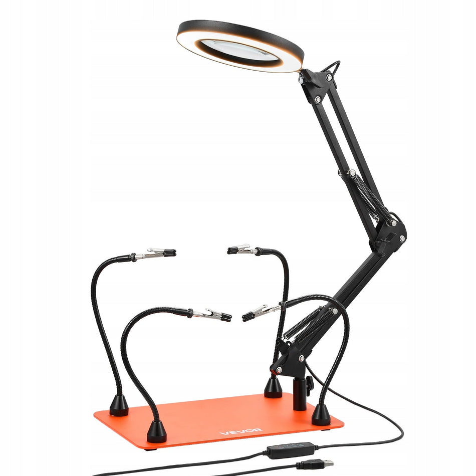 VEVOR PROFESSIONAL SOLDERING STATION 4 MAGNETIC ARMS WITH 3X LED MAGNIFIER
