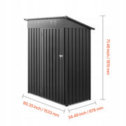 VEVOR METAL TOOL SHED LOCKABLE DOOR 1533X876X1815MM STURDY