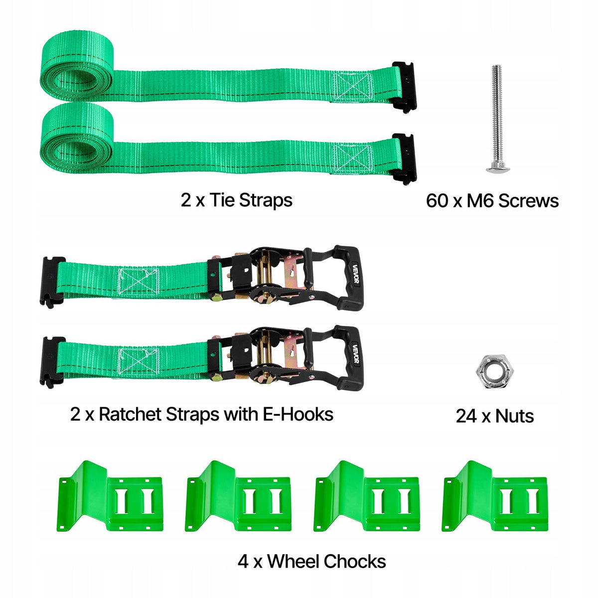 VEVOR 50.8 x 2438.4 mm Wheel Tie Down Strap with Buckle, Strong and Durable