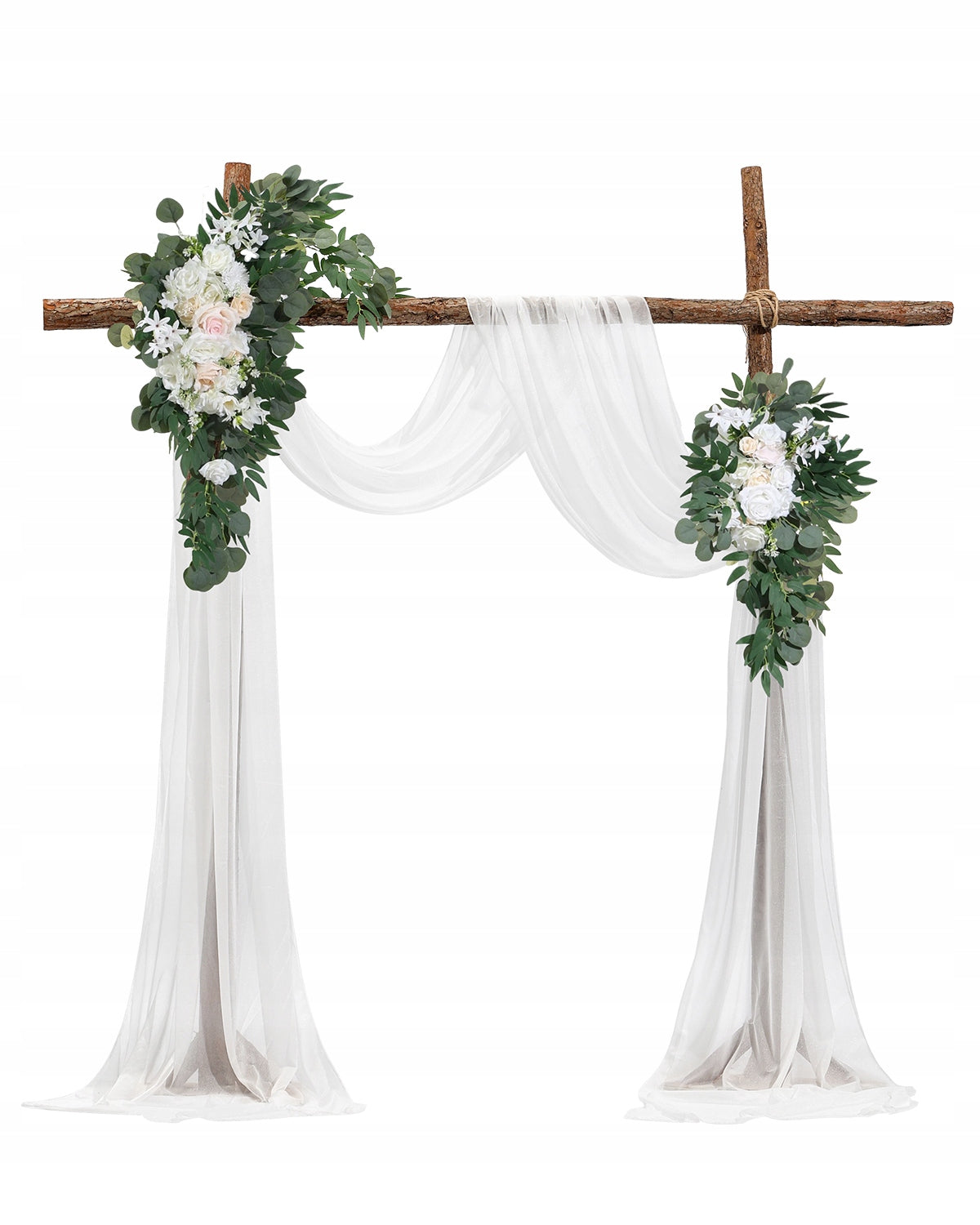 VEVOR Wedding Arch Flowers Kit White Silk Flower Drapes 4 PCS