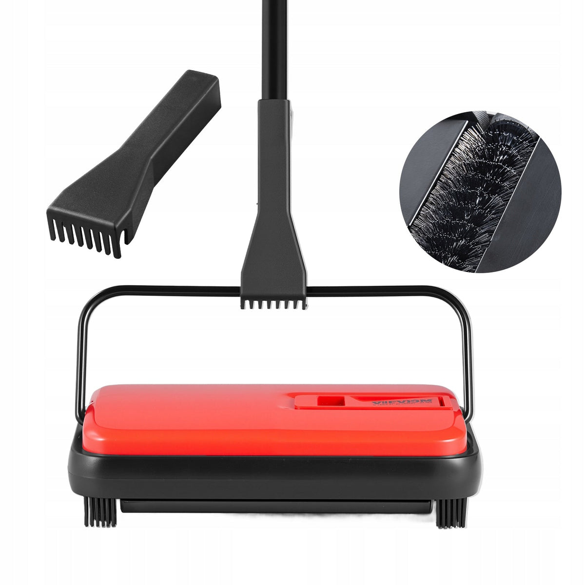 VEVOR MANUAL CARPET SWEEPER WITH 300ML CONTAINER 180-DEGREE LIGHTWEIGHT