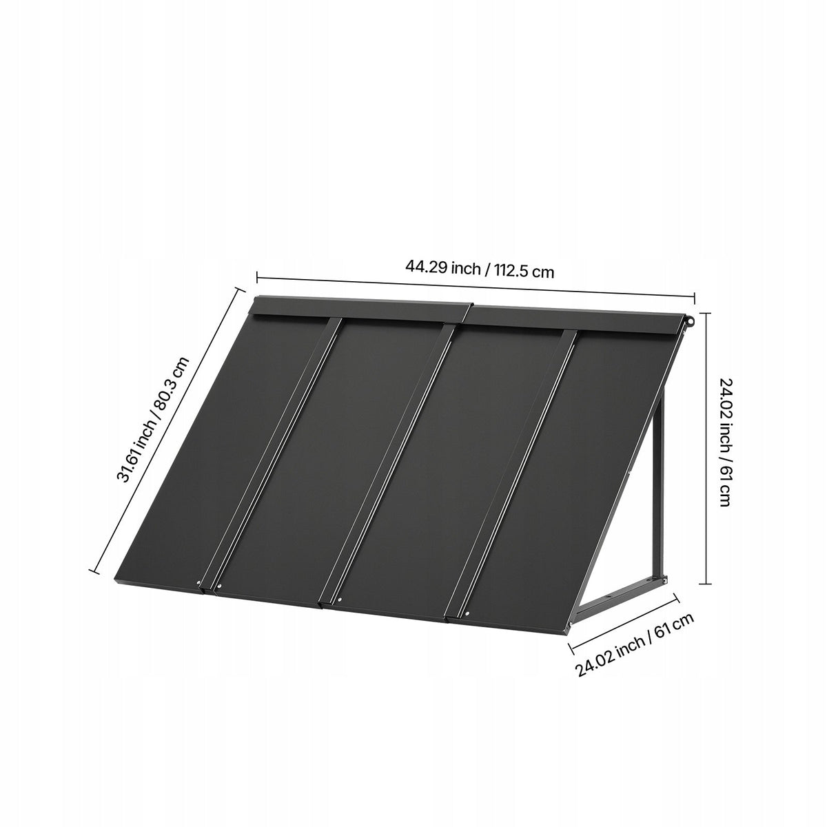 VEVOR WINDOW AWNING 1125X610MM DOOR CANOPY STEEL STURDY STRONG