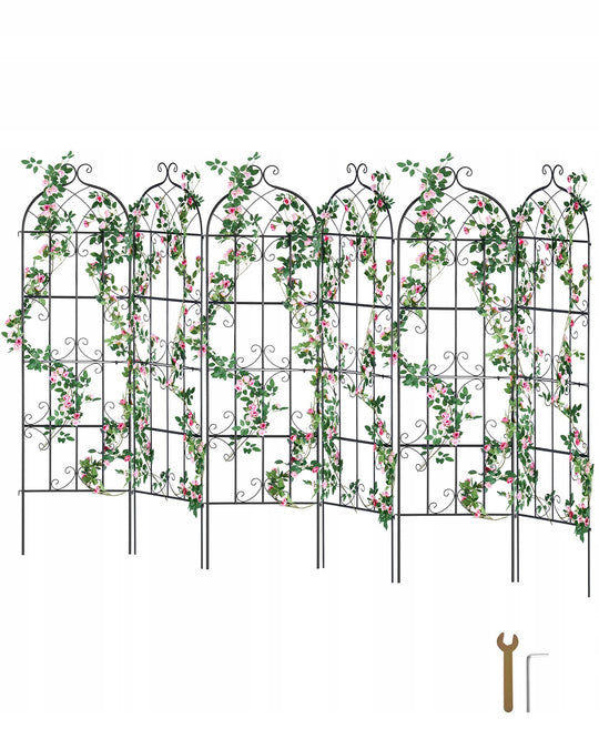 VEVOR 51X180 CM CLIMBING PLANT SUPPORT 6-PACK METAL TRELLIS STURDY