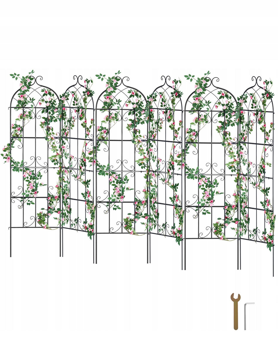 VEVOR 51X180 CM CLIMBING PLANT SUPPORT 6-PACK METAL TRELLIS STURDY