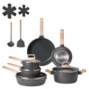VEVOR 17-PIECE PREMIUM BLACK INDUCTION POT AND PAN SET