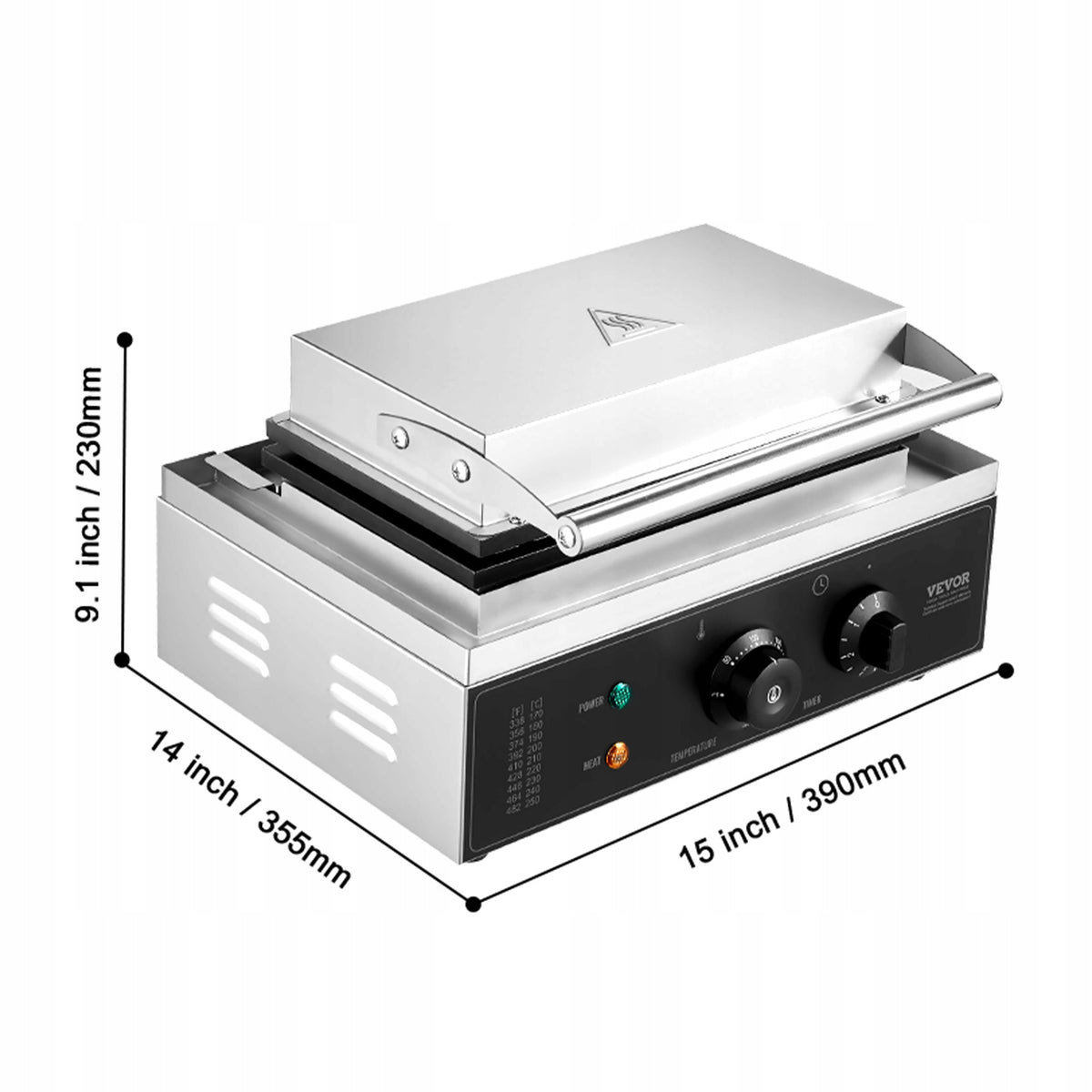 VEVOR PROFESSIONAL WAFFLE MAKER 1550W STAINLESS STEEL COATING